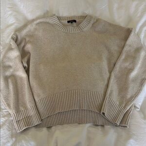 Quince Speckled Beige Boyfriend Sweater